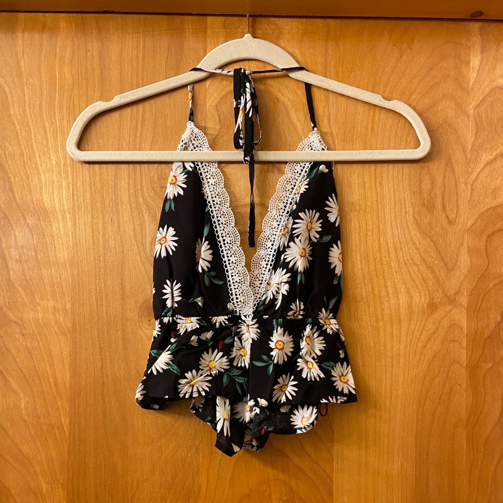Backless Thin Strapped Crop Top